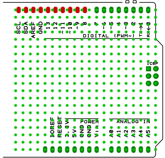 The Arduino UNO form factor with misaligned connector